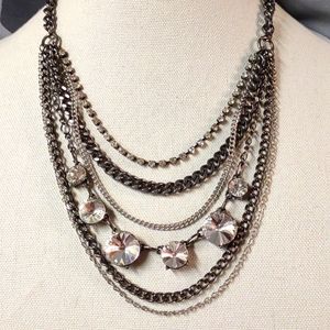VERA WANG RHINESTONE LAYERED NECKLACE